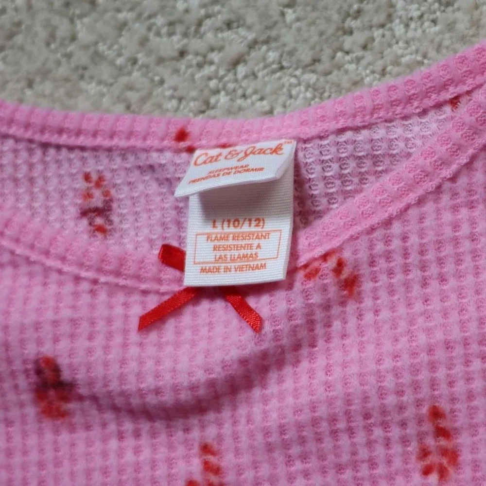 Cat & Jack Girls Pink waffle knit long sleeve top